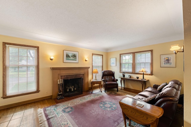 5924 10th Ave S, Minneapolis, MN 55417 - living room featuring healthy amount of natural light, a fireplace, and wood finished floors