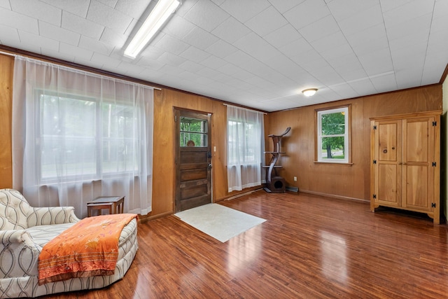 27900 Old Towne Rd, Chisago City, MN 55013 - foyer entrance featuring wood finished floors and wood walls