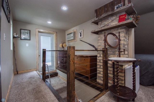 1514 1st Ave S, Fargo, ND 58103 - interior space featuring a wall unit AC, recessed lighting, and carpet