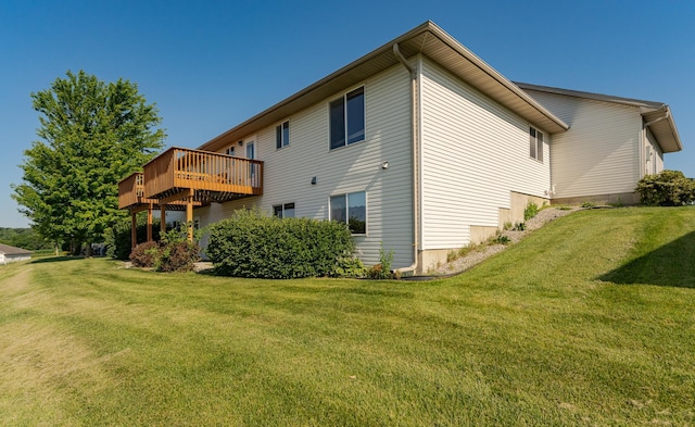 4540 Prairie View Pl NW, Rochester, MN 55901 - back of house featuring a lawn and a wooden deck