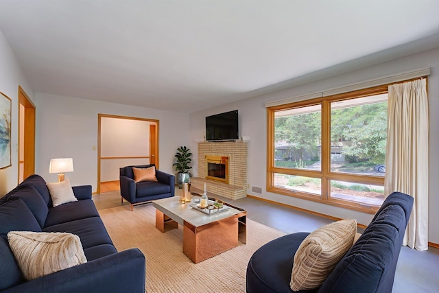 1636 9th Ave NE, Rochester, MN 55906 - living area with a brick fireplace