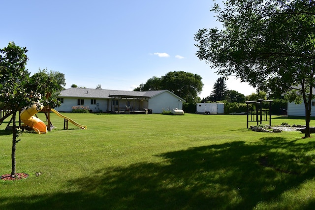 16014 240th St, Cold Spring, MN 56320 - view of grassy yard with a playground