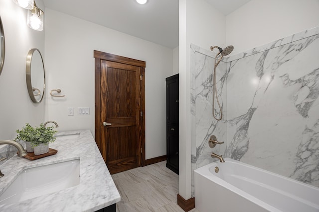 2018 County 5 NW, Hackensack, MN 56452 - bathroom featuring double vanity and shower / washtub combination