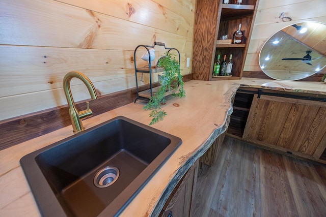 2018 County 5 NW, Hackensack, MN 56452 - kitchen with wooden walls and wood finished floors