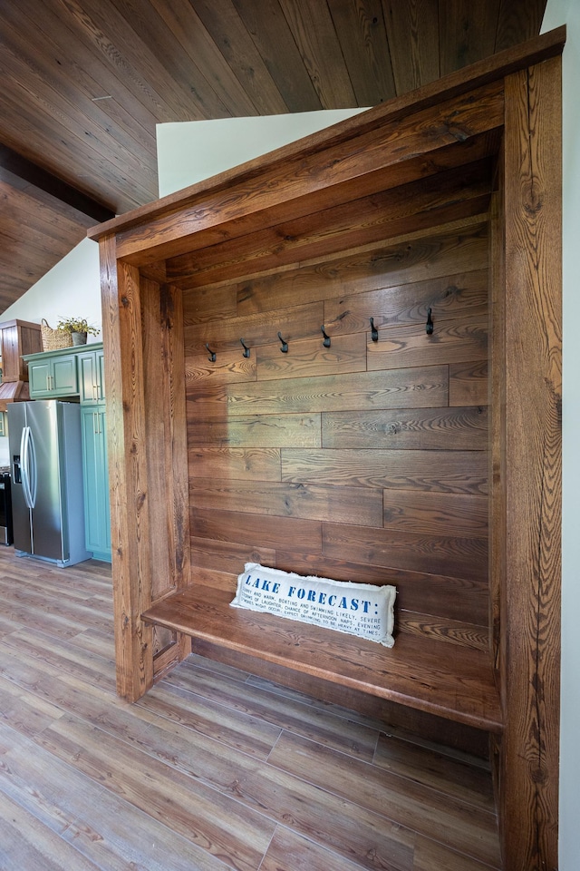2018 County 5 NW, Hackensack, MN 56452 - mudroom featuring light wood-style flooring and lofted ceiling