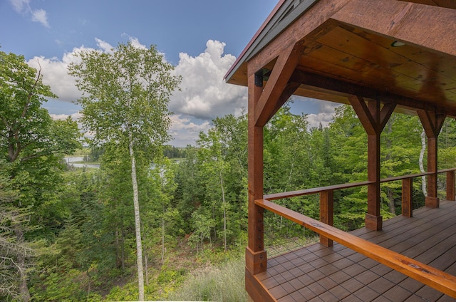 2018 County 5 NW, Hackensack, MN 56452 - wooden deck featuring a view of trees