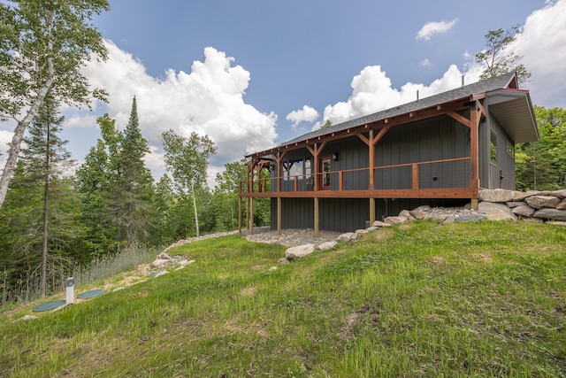 2018 County 5 NW, Hackensack, MN 56452 - rear view of property featuring a wooden deck