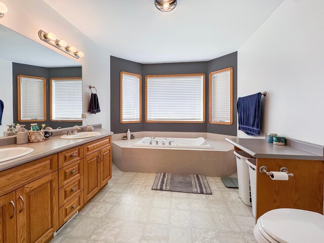 48285 229th Ave, Clearbrook, MN 56634 - bathroom featuring double vanity and a garden tub