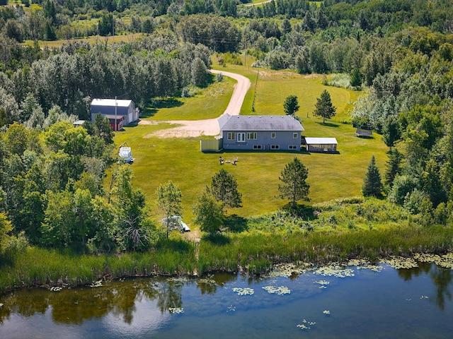 48285 229th Ave, Clearbrook, MN 56634 - aerial view of property and surrounding area with a heavily wooded area and a nearby body of water