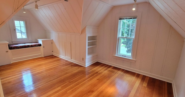 5015 17th Ave S, Minneapolis, MN 55417 - bonus room with light wood finished floors, a decorative wall, vaulted ceiling, and built in features