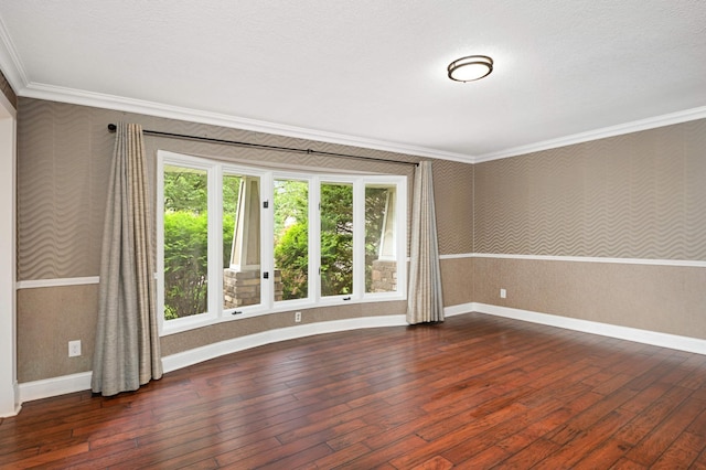 11735 52nd Ave N, Plymouth, MN 55442 - spare room with crown molding, wallpapered walls, and wood-type flooring
