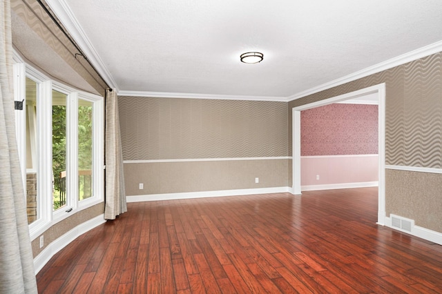 11735 52nd Ave N, Plymouth, MN 55442 - spare room with wallpapered walls, hardwood / wood-style floors, and crown molding
