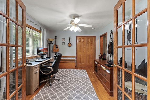 1682 Oakdale Ave W, Saint Paul, MN 55118 - office with light wood-style flooring and a ceiling fan