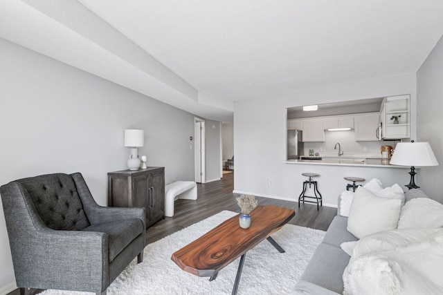 1200 Nicollet Mall Unit 523, Minneapolis, MN 55403 - living area featuring dark wood-style flooring and baseboards