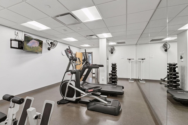 1200 Nicollet Mall Unit 523, Minneapolis, MN 55403 - workout area featuring a drop ceiling and baseboards