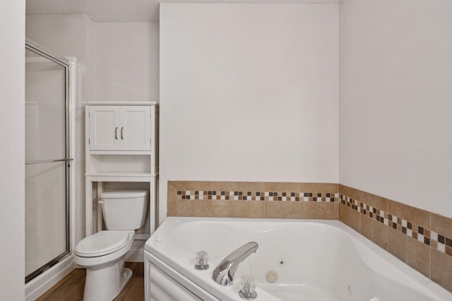 18347 Coneflower Ln, Eden Prairie, MN 55346 - full bath with a whirlpool tub, a shower stall, and wood finished floors