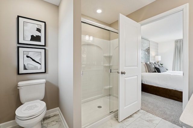 8398 Lander Ave NE, Otsego, MN 55330 - ensuite bathroom with marble look tiles and a shower stall