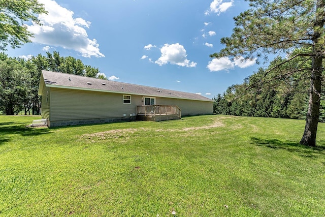 39205 436th St, Saint Peter, MN 56082 - view of green lawn with a deck