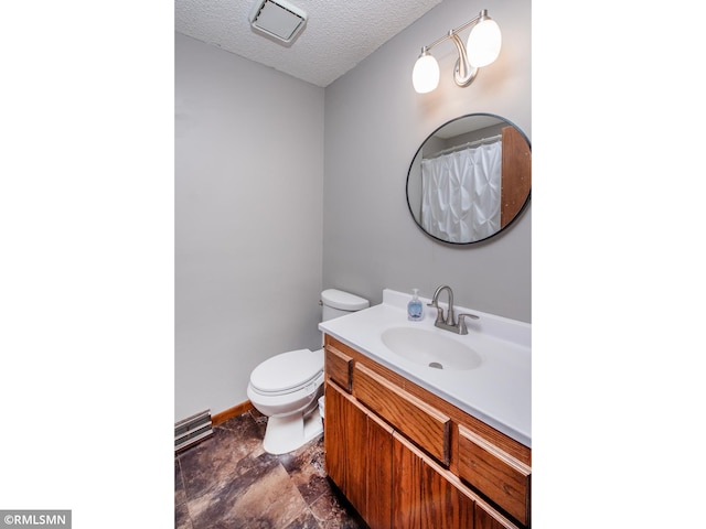 5424 Vernon Ct, Savage, MN 55378 - full bathroom with vanity, a textured ceiling, and stone finish floors