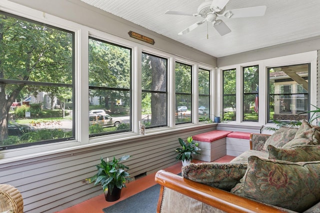 1756 Minnehaha Ave W, Saint Paul, MN 55104 - sunroom / solarium with a ceiling fan and wood finished floors