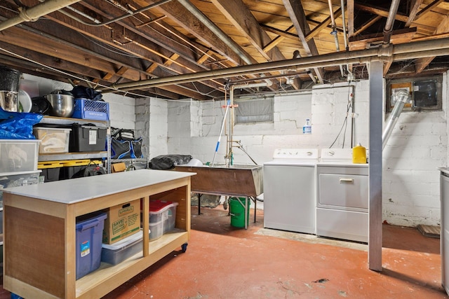 1756 Minnehaha Ave W, Saint Paul, MN 55104 - unfinished basement featuring independent washer and dryer