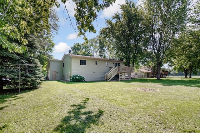 5445 Large Ave NE, Albertville, MN 55301 - rear view of property with stairway and a deck