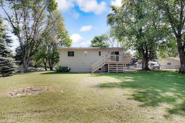 5445 Large Ave NE, Albertville, MN 55301 - back of property featuring a deck and stairs