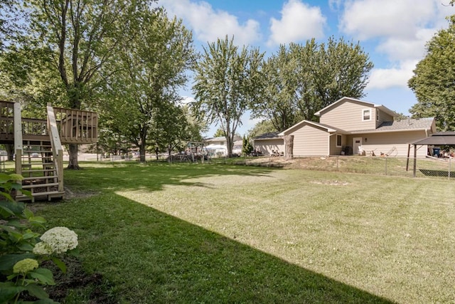 5445 Large Ave NE, Albertville, MN 55301 - view of yard with stairs and a deck