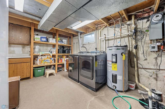 901 7th St W, West Fargo, ND 58078 - unfinished below grade area with water heater and washing machine and clothes dryer