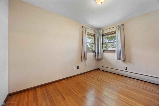3113 8th St N, Fargo, ND 58102 - spare room with light wood-style flooring and a baseboard radiator