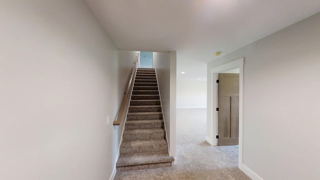 2330 9th St W, Albert Lea, MN 56007 - staircase featuring carpet and baseboards