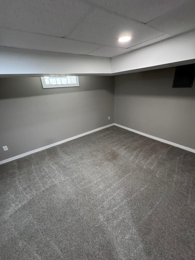 4644 Lyndale Ave S, Minneapolis, MN 55419 - basement featuring a paneled ceiling and dark colored carpet