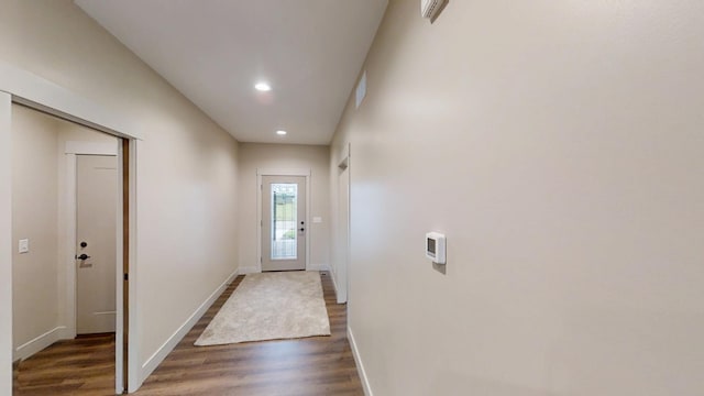 2329 9th St W, Albert Lea, MN 56007 - doorway featuring wood finished floors and recessed lighting