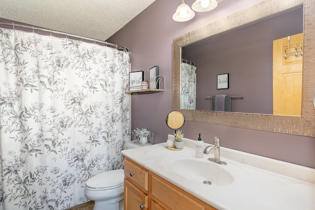 9742 Saint Andrews Dr, Elko New Market, MN 55020 - bathroom with vanity, a textured ceiling, and a shower with shower curtain