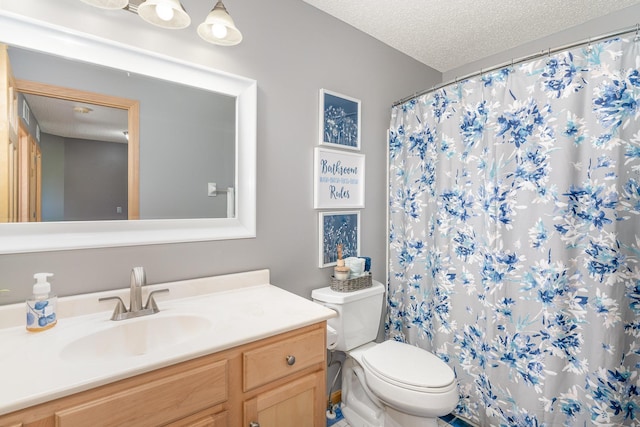 9742 Saint Andrews Dr, Elko New Market, MN 55020 - bathroom with vanity, a textured ceiling, and a shower with curtain