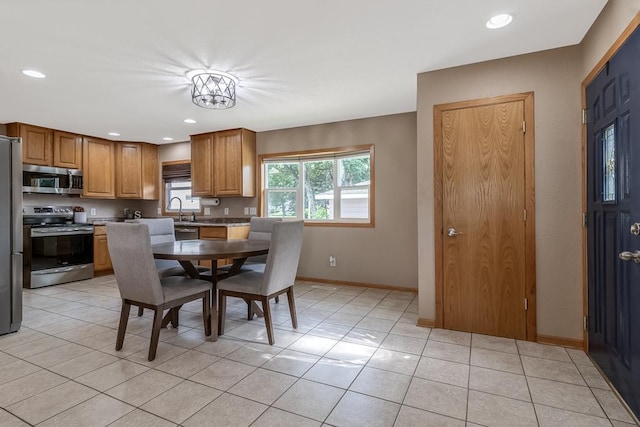 385 Lexington Ave, Le Center, MN 56057 - dining space with light tile patterned flooring and recessed lighting
