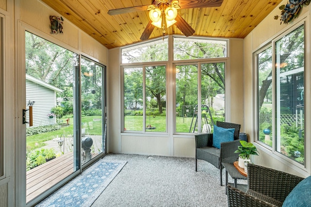 536 County Road J W, Shoreview, MN 55126 - sunroom with a ceiling fan and lofted ceiling