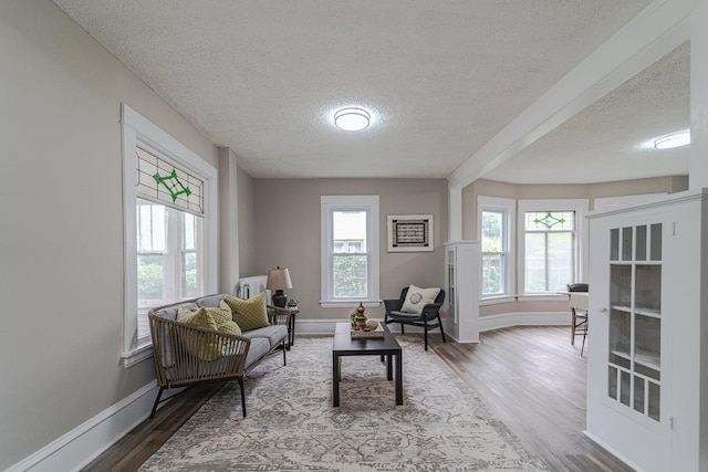 2156 Saint Anthony Ave, Saint Paul, MN 55104 - living room with a textured ceiling and wood finished floors
