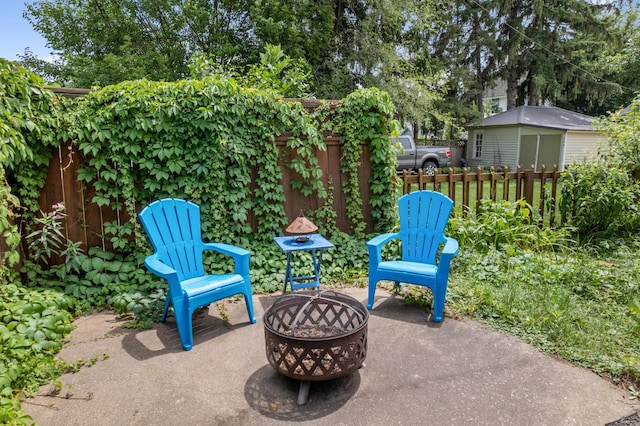 366 Kansas St, Winona, MN 55987 - view of patio / terrace featuring a fire pit