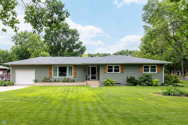402 5th St NE, Barnesville, MN 56514 - ranch-style house featuring a garage, a front lawn, and concrete driveway