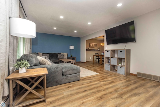 402 5th St NE, Barnesville, MN 56514 - living room featuring recessed lighting and wood finished floors