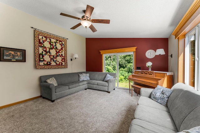 4508 192nd St, Fair Haven Twp, MN 55382 - living area featuring a ceiling fan and carpet