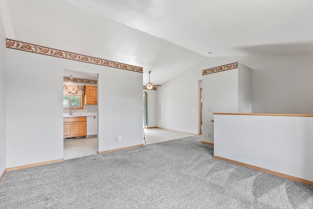 6617 378th St, North Branch, MN 55056 - unfurnished room with lofted ceiling and light colored carpet