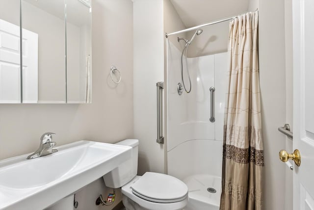 6617 378th St, North Branch, MN 55056 - bathroom featuring toilet and a shower with shower curtain