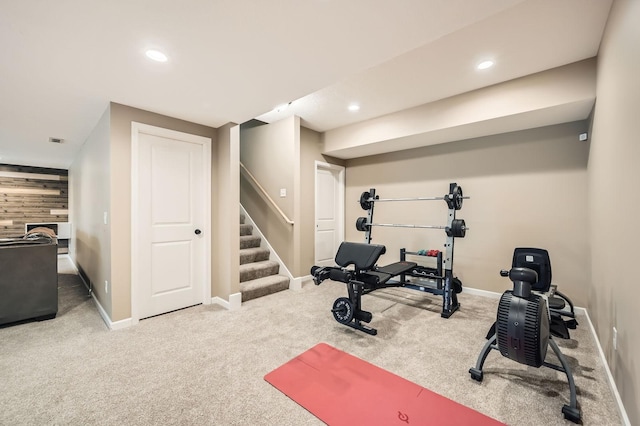 1535 138th St E, Rosemount, MN 55068 - exercise room featuring recessed lighting and carpet