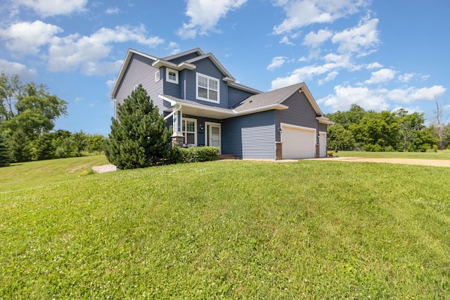 3410 Boulder Trl, Webster, MN 55088 - view of front of house featuring a garage, a front lawn, and driveway