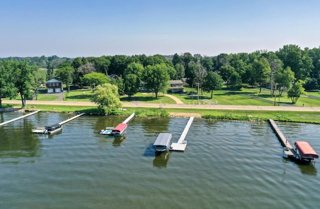 8112 Shore Trl N, Forest Lake, MN 55025 - dock with a water view and a lawn