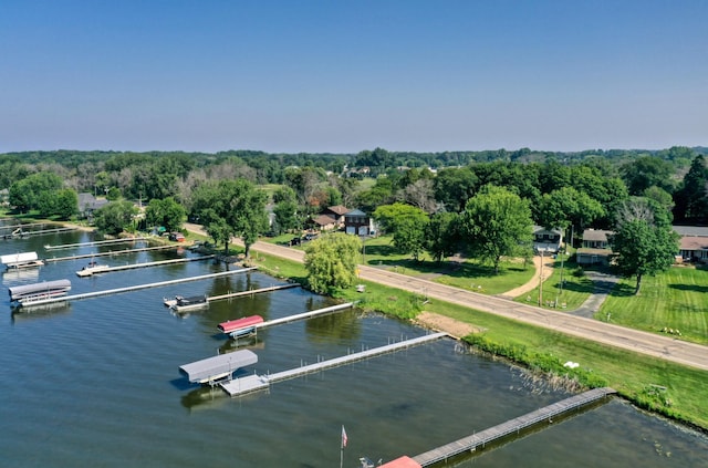 8112 Shore Trl N, Forest Lake, MN 55025 - drone / aerial view of a nearby body of water and a heavily wooded area