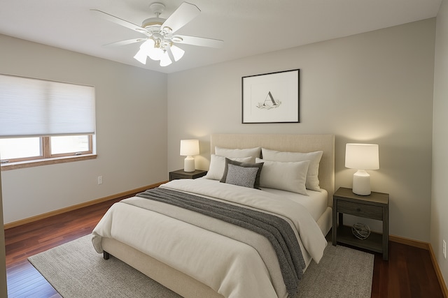 13205 Lake Place Rd, Baldwin Twp, MN 55398 - bedroom featuring wood finished floors and ceiling fan
