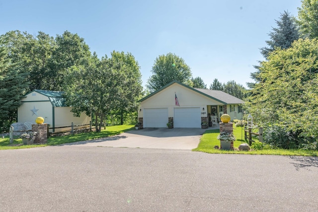 44198 Mosquito Trl, Pine Lake Twp, MN 56573 - single story home with driveway, a garage, and a front lawn